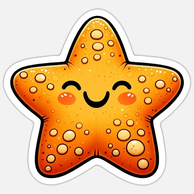 Étoile de mer - Sticker taille S (10 x 10 cm) - blanc mat