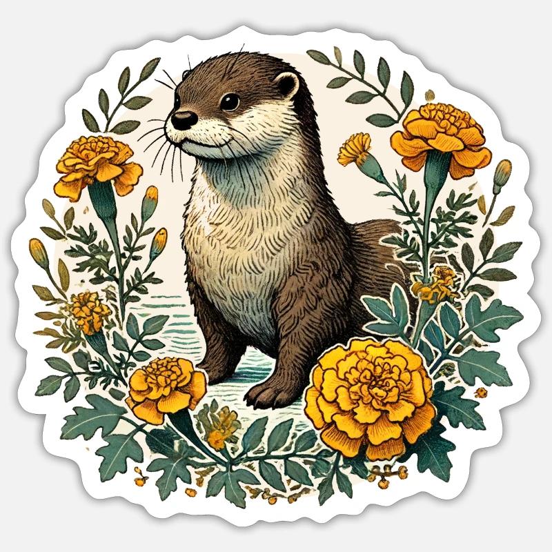 Otter - Sticker size S (10 x 10 cm) - white matte