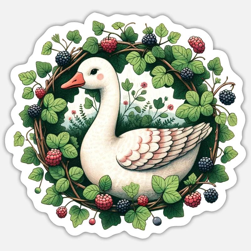 Oie - Sticker taille S (10 x 10 cm) - blanc mat
