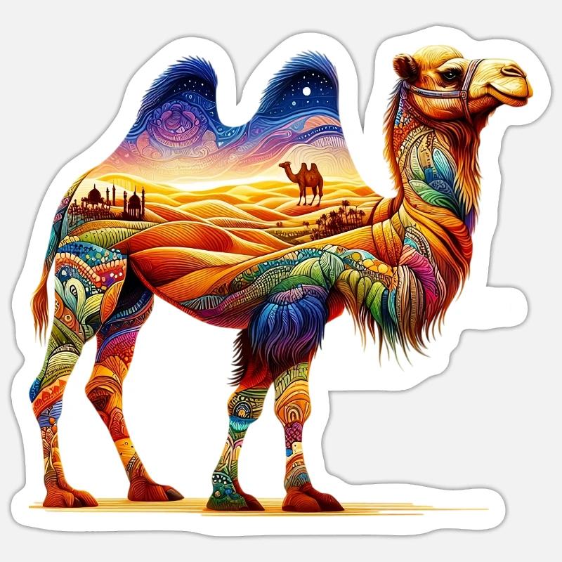 Camel - Sticker size S (10 x 10 cm) - white matte