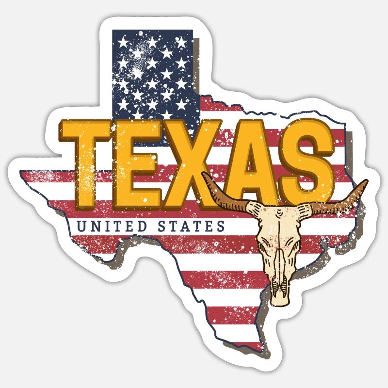 Texas State United States Map - Sticker size S (10 x 10 cm) - white matte