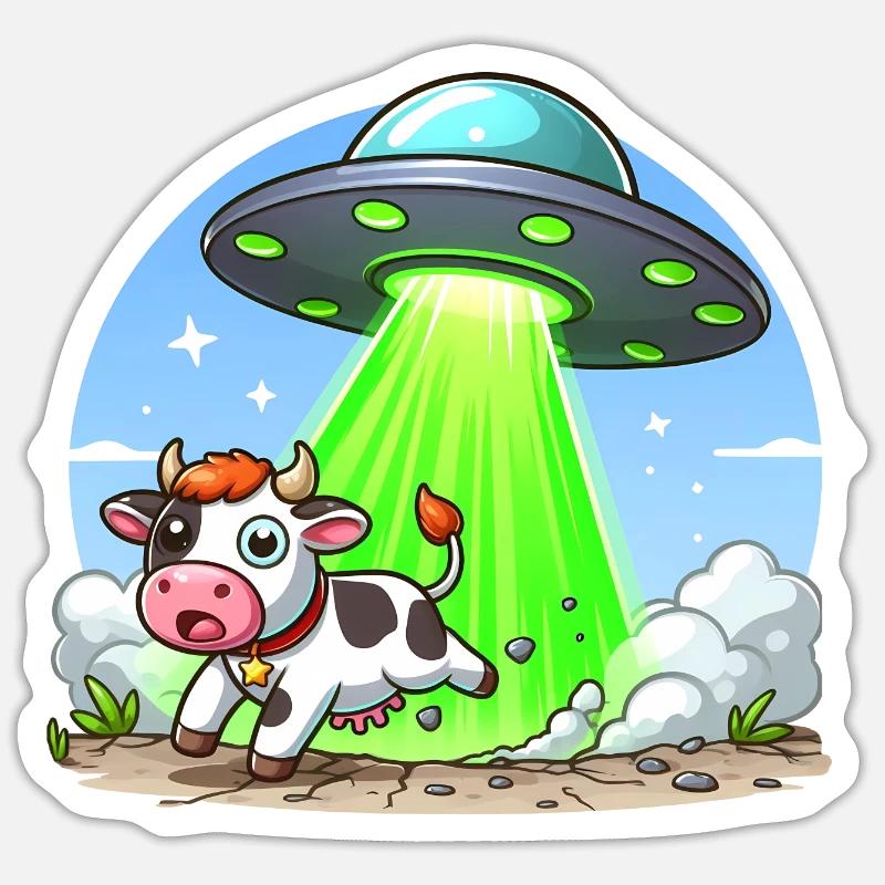 UFO Lands - Sticker size S (10 x 10 cm) - white matte