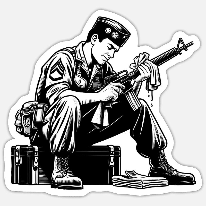 Désarmement des forces armées - Sticker taille S (10 x 10 cm) - blanc mat