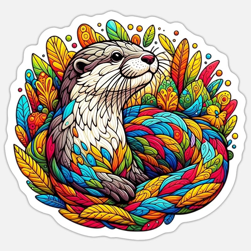 Otter - Sticker size S (10 x 10 cm) - white matte