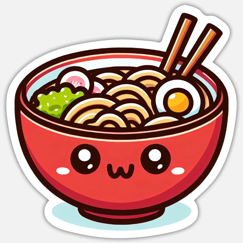 Ramen Bowl 2 - Sticker size S (10 x 10 cm) - white matte