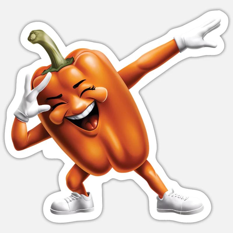 Paprika Geschenk - Sticker Größe S (10 x 10 cm) - Mattweiß