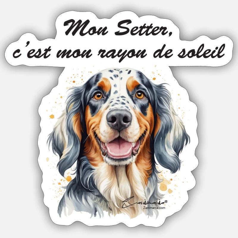Setter rayon de soleil Sticker taille S (10 x 10 cm)