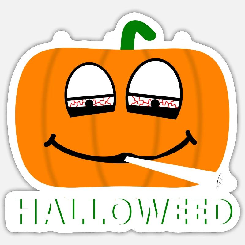 Halloweed - Sticker Größe S (10 x 10 cm) - Mattweiß