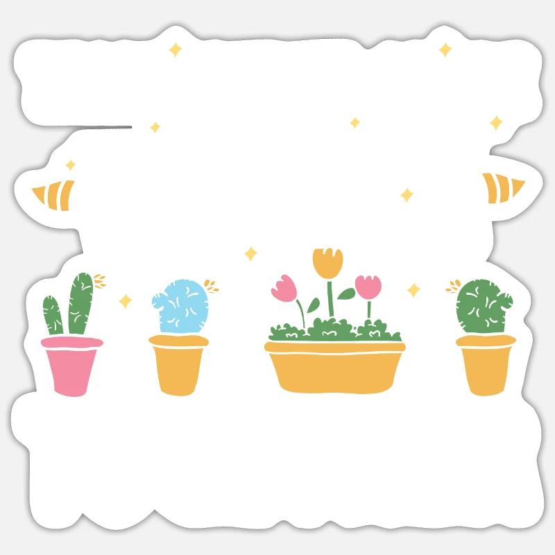 Équipe de quatrième année Nous restons ensemble Cactus Back Sticker taille S (10 x 10 cm)