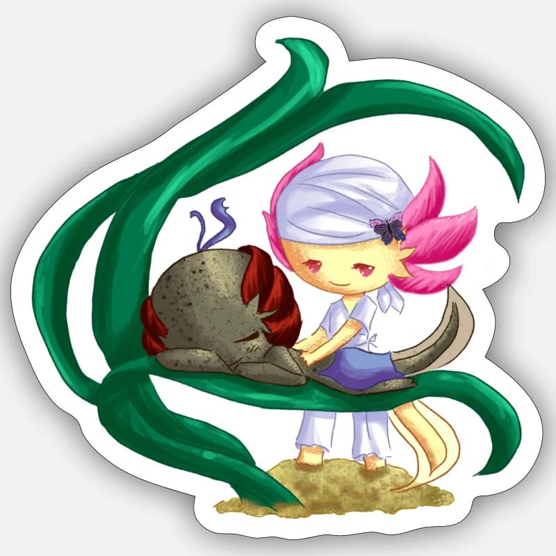 Axo'Time- Massage - Sticker taille S (10 x 10 cm) - blanc mat