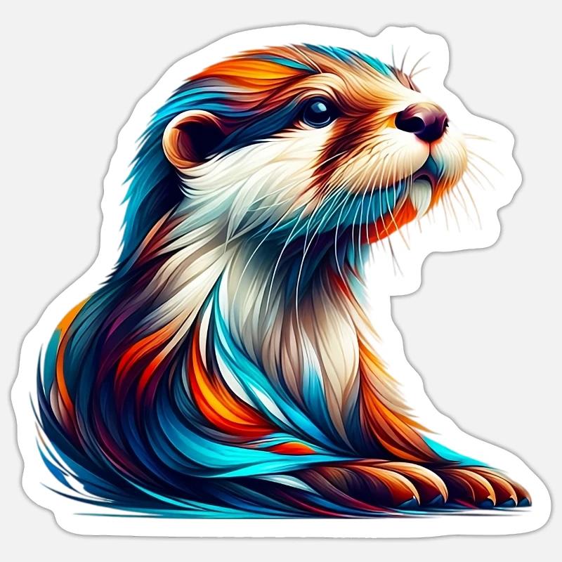 Otter - Sticker Größe S (10 x 10 cm) - Mattweiß