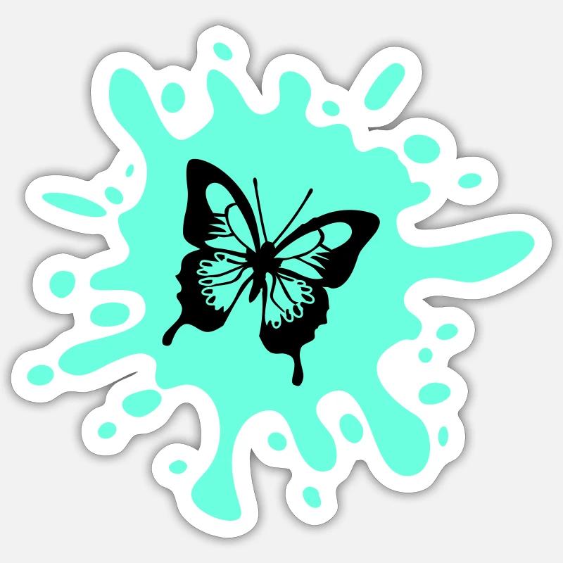 Papillon éclaboussures de couleur Sticker taille S (10 x 10 cm)