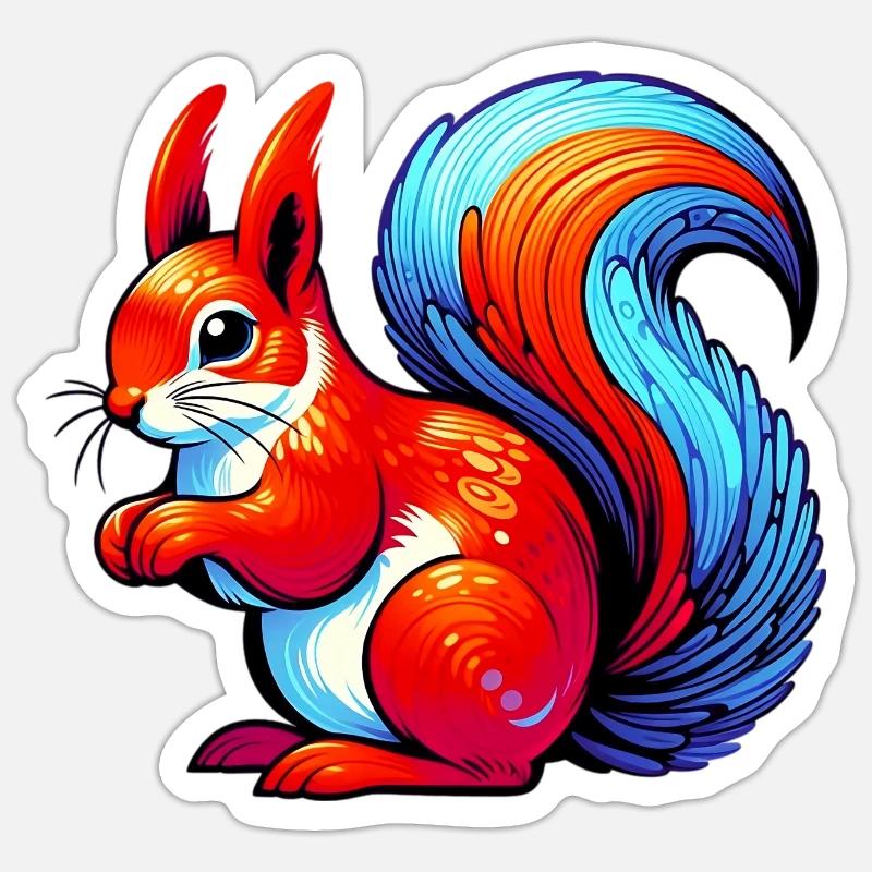 Eichhörnchen - Sticker Größe S (10 x 10 cm) - Mattweiß