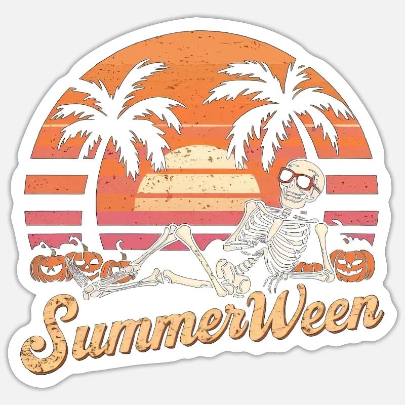 Summerween Skelett Sticker Größe S (10 x 10 cm)