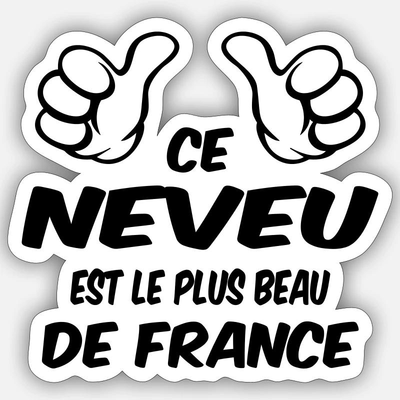 MEILLEUR NEVEU - Sticker taille S (10 x 10 cm) - blanc mat