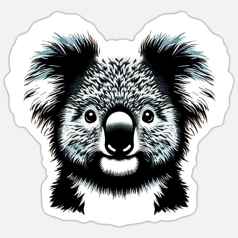Koala - Sticker Größe S (10 x 10 cm) - Mattweiß