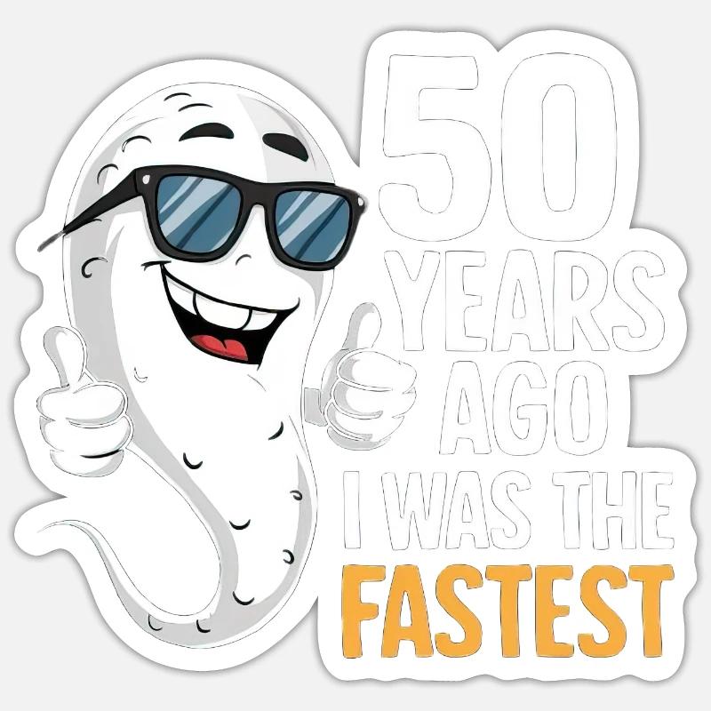 Il y a 50 ans, j’étais le plus rapide - Lustiger Spruch Sticker taille S (10 x 10 cm)