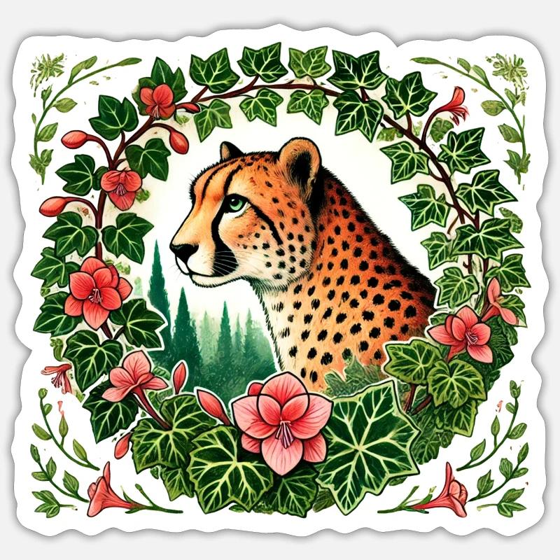 Cheetah - Sticker size S (10 x 10 cm) - white matte