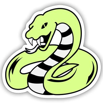 snake 02 - Sticker Größe S (10 x 10 cm) - Mattweiß - Vorne