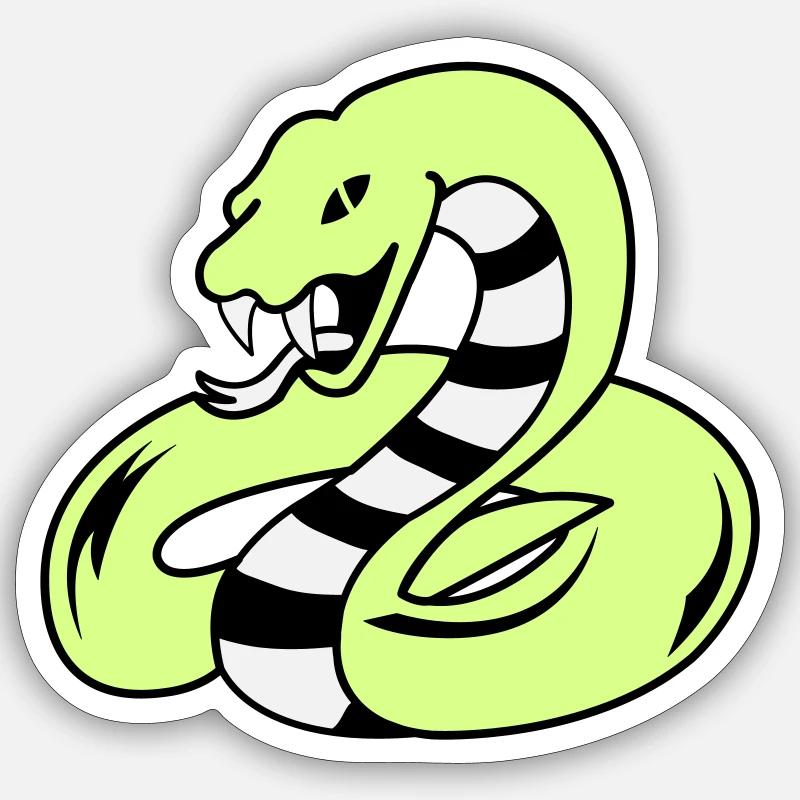 snake 02 - Sticker Größe S (10 x 10 cm) - Mattweiß