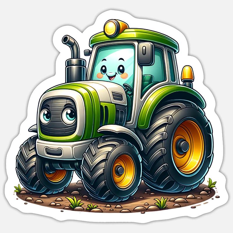Tractor - Sticker size S (10 x 10 cm) - white matte