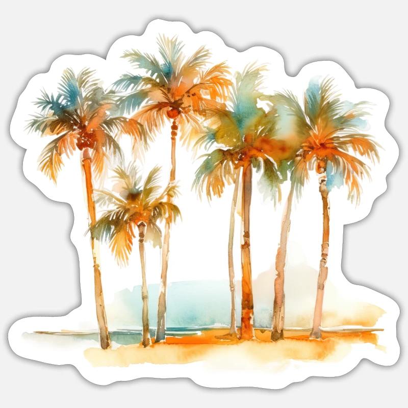 DIE INSEL DER SIEBEN PALMEN Sticker Größe S (10 x 10 cm)