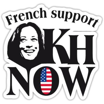 Kamala Harris Now : French support - Sticker size S (10 x 10 cm) - white matte - Front