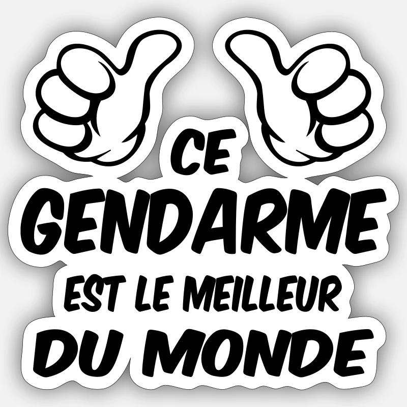 BESTE GENDARME - Sticker Größe S (10 x 10 cm) - Mattweiß