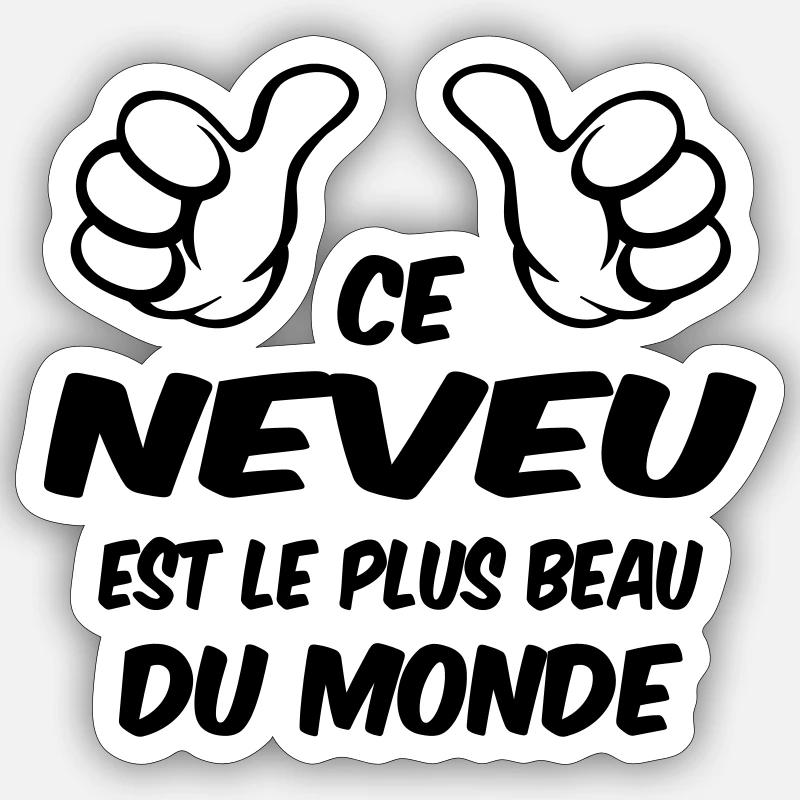 MEILLEUR NEVEU - Sticker taille S (10 x 10 cm) - blanc mat