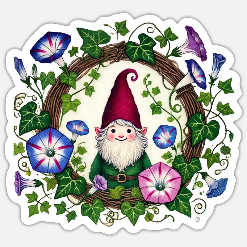 Gnom der Prunkwinde Sticker Größe S (10 x 10 cm)