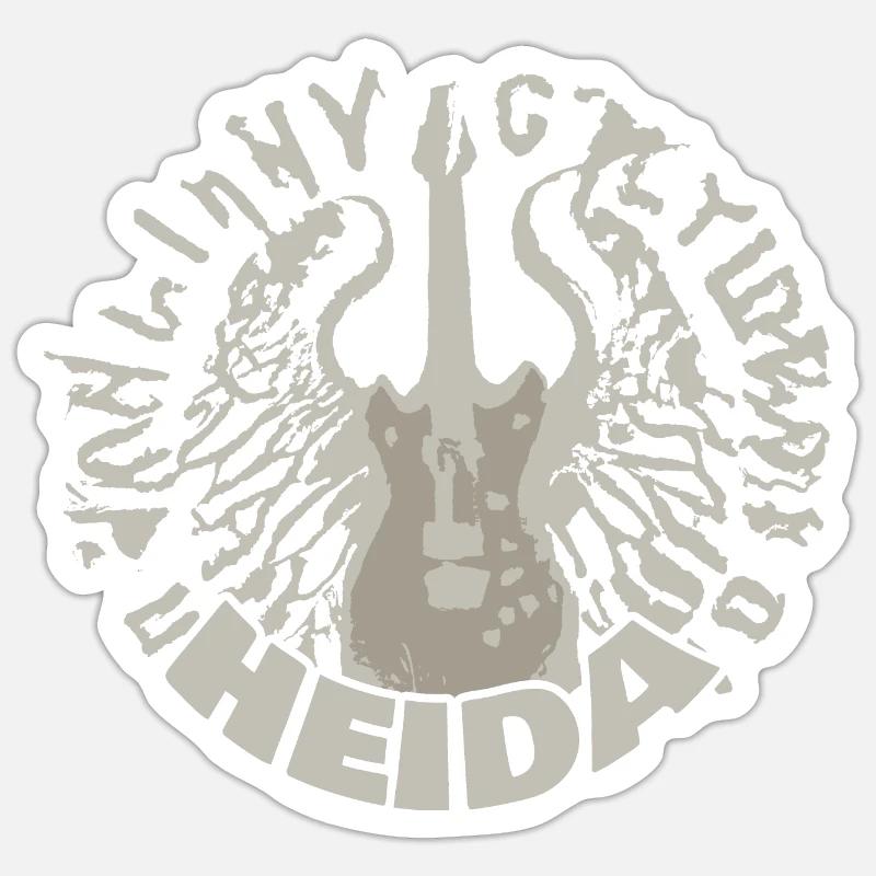 Heida comme guitare - Sticker taille S (10 x 10 cm) - blanc mat