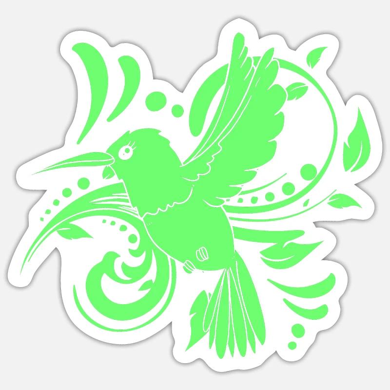 Colibri - Sticker taille S (10 x 10 cm) - blanc mat