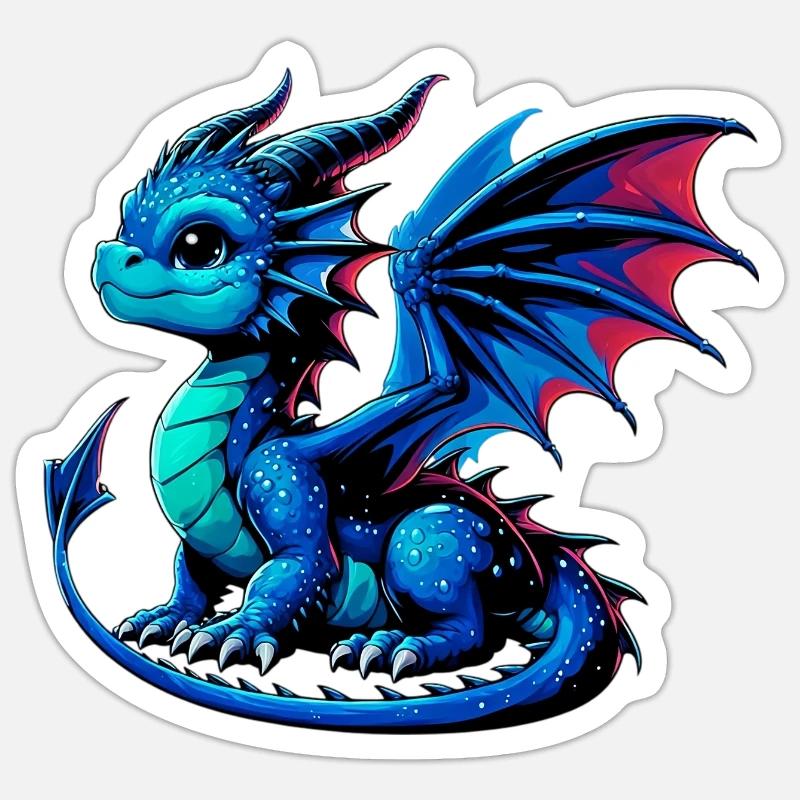 Drache - Sticker Größe S (10 x 10 cm) - Mattweiß