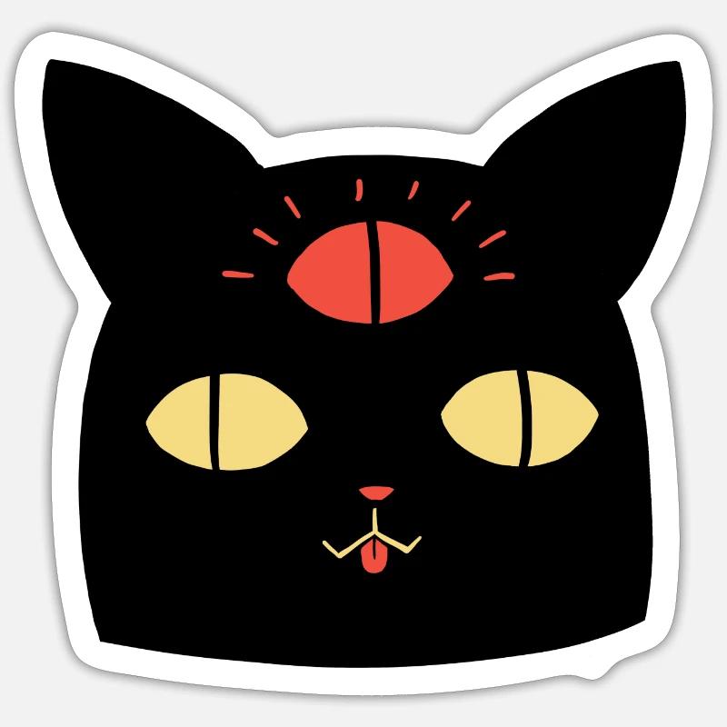 Cat and Third Eye Sticker size S (10 x 10 cm)
