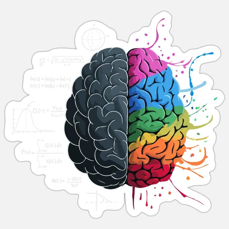 Balanced Brain: Logic Meets Art Sticker size S (10 x 10 cm)