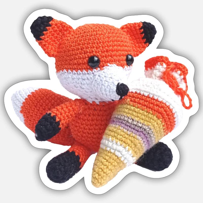 School fox Sticker size S (10 x 10 cm)