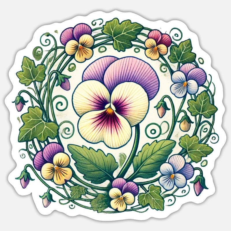 Pansy - Sticker size S (10 x 10 cm) - white matte