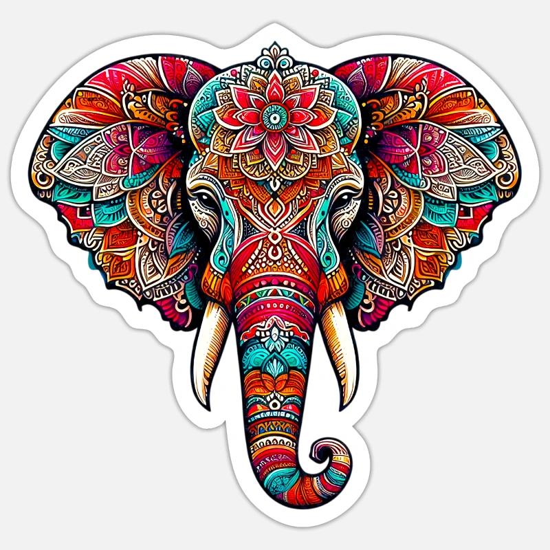 Elephant - Sticker size S (10 x 10 cm) - white matte