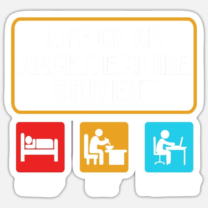 Architect Architecture - Sticker size S (10 x 10 cm) - white matte
