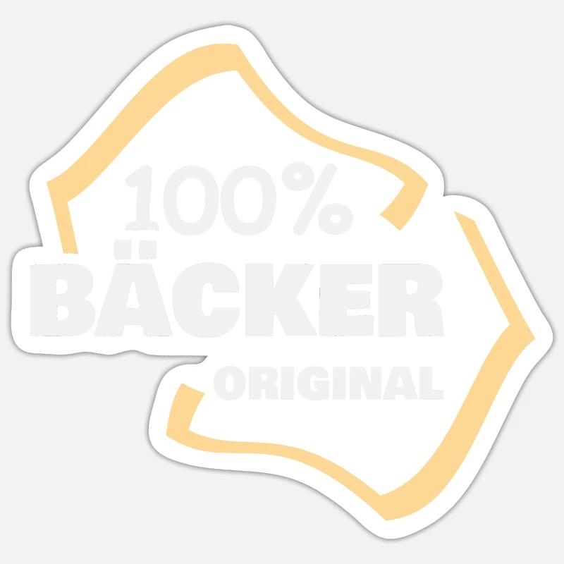 Bäcker - Sticker Größe S (10 x 10 cm) - Mattweiß