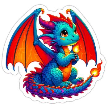 Dragon - Sticker size S (10 x 10 cm) - white matte - Front