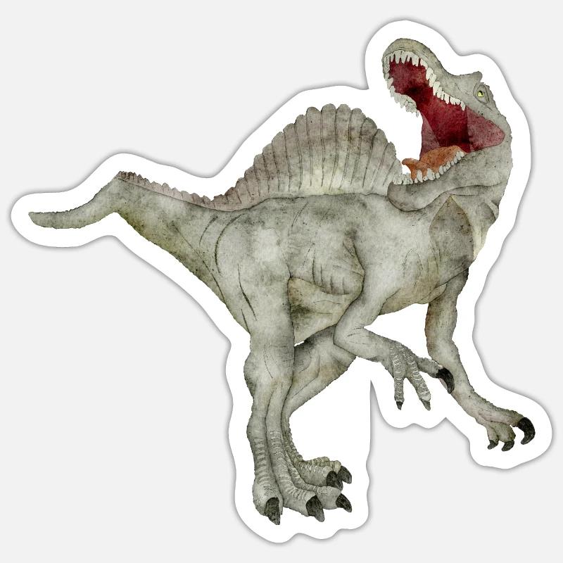Spinosaure - Sticker taille S (10 x 10 cm) - blanc mat
