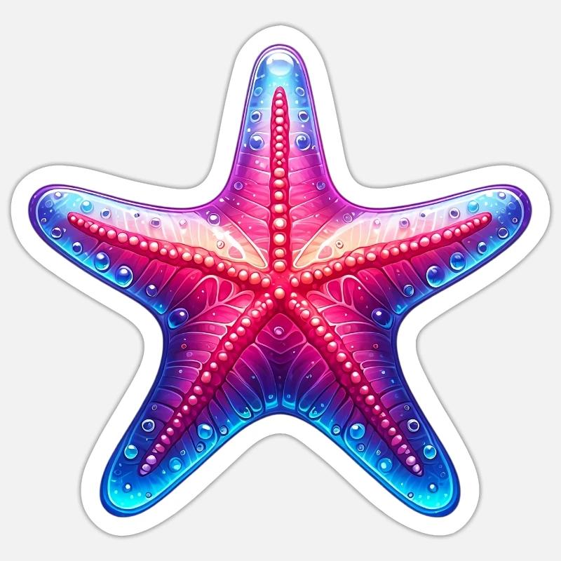 Étoile de mer - Sticker taille S (10 x 10 cm) - blanc mat