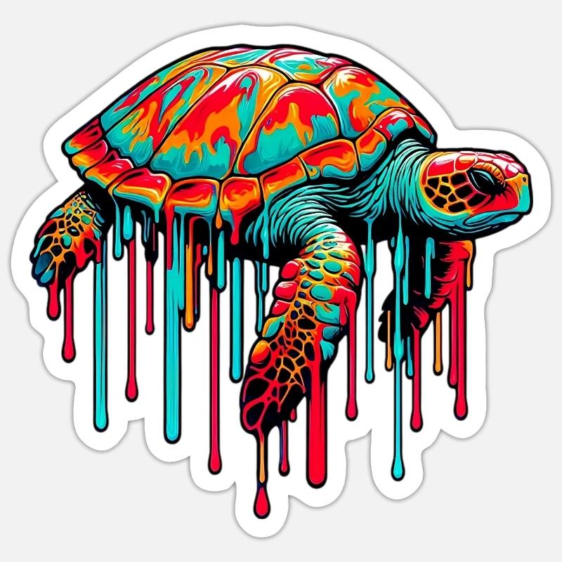 Turtle - Sticker size S (10 x 10 cm) - white matte