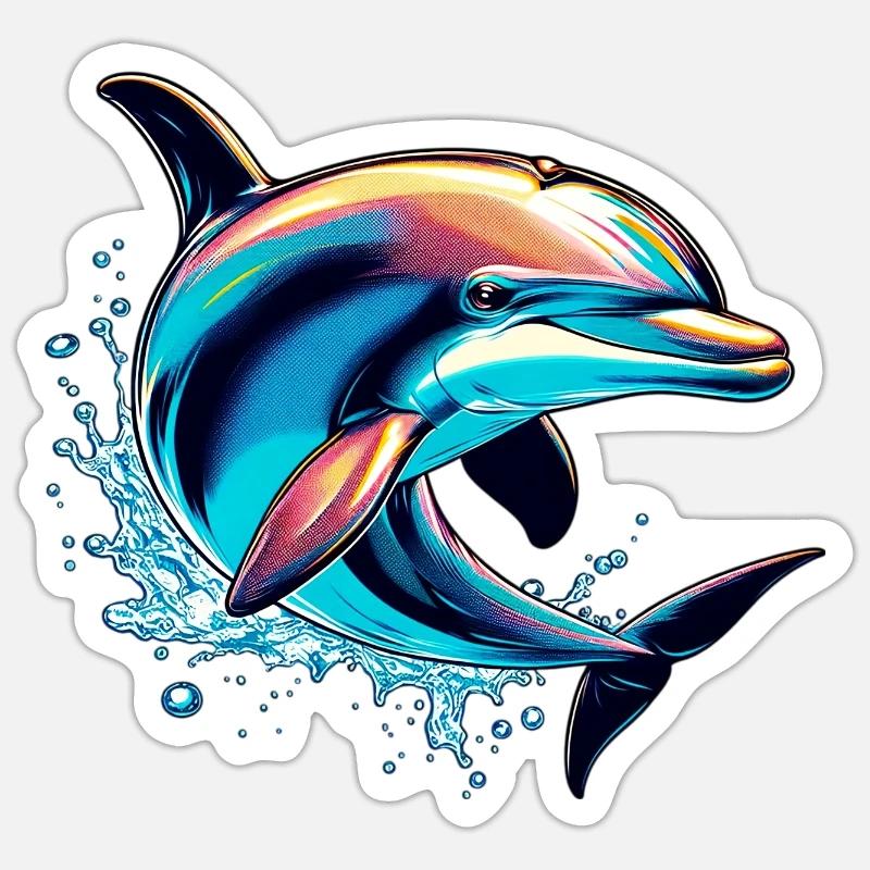 Dolphin - Sticker size S (10 x 10 cm) - white matte