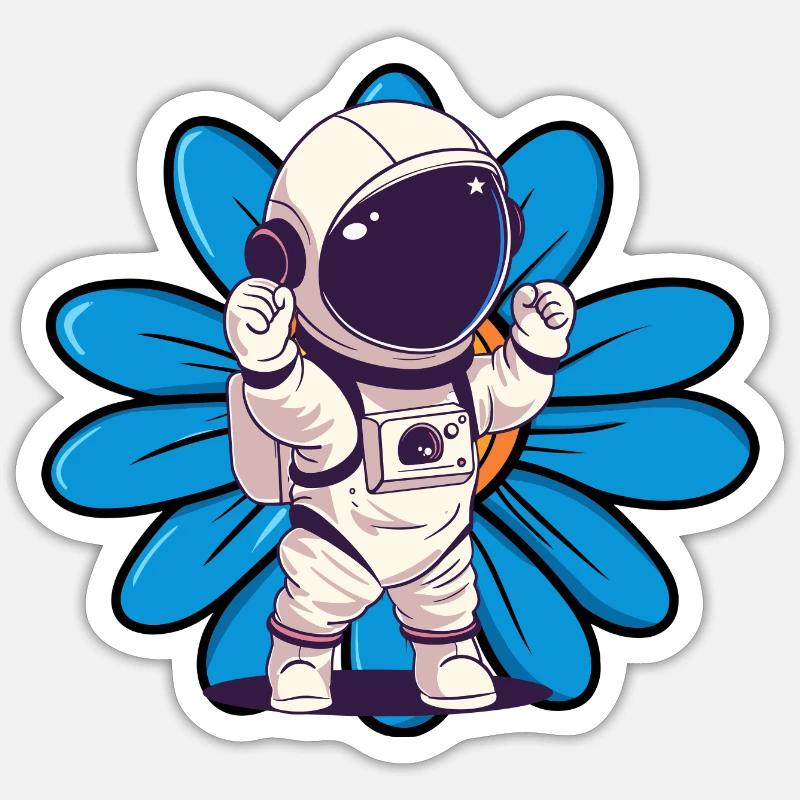 Navette spatiale astronaute Sticker taille S (10 x 10 cm)