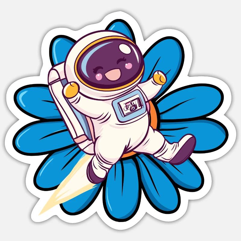 Astronauta Astronave Astronauta Astronauta - Sticker formato S (10 x 10 cm) - bianco opaco