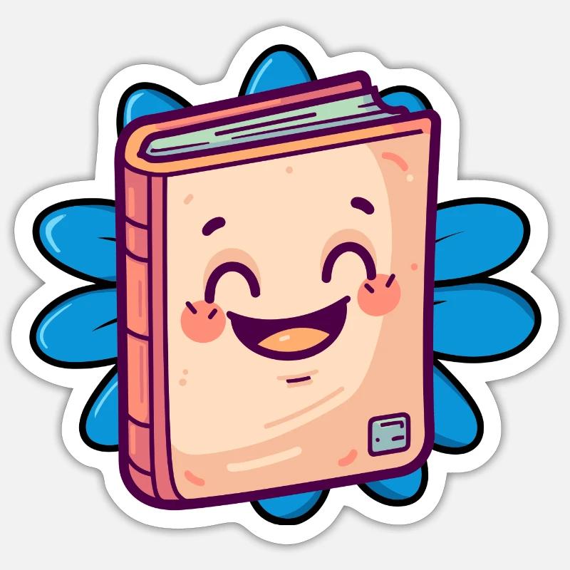 Lire Bookworm - Sticker taille S (10 x 10 cm) - blanc mat