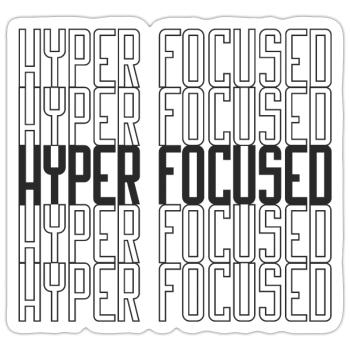 Hyperconcentré - Sticker taille S (10 x 10 cm) - blanc mat - Devant