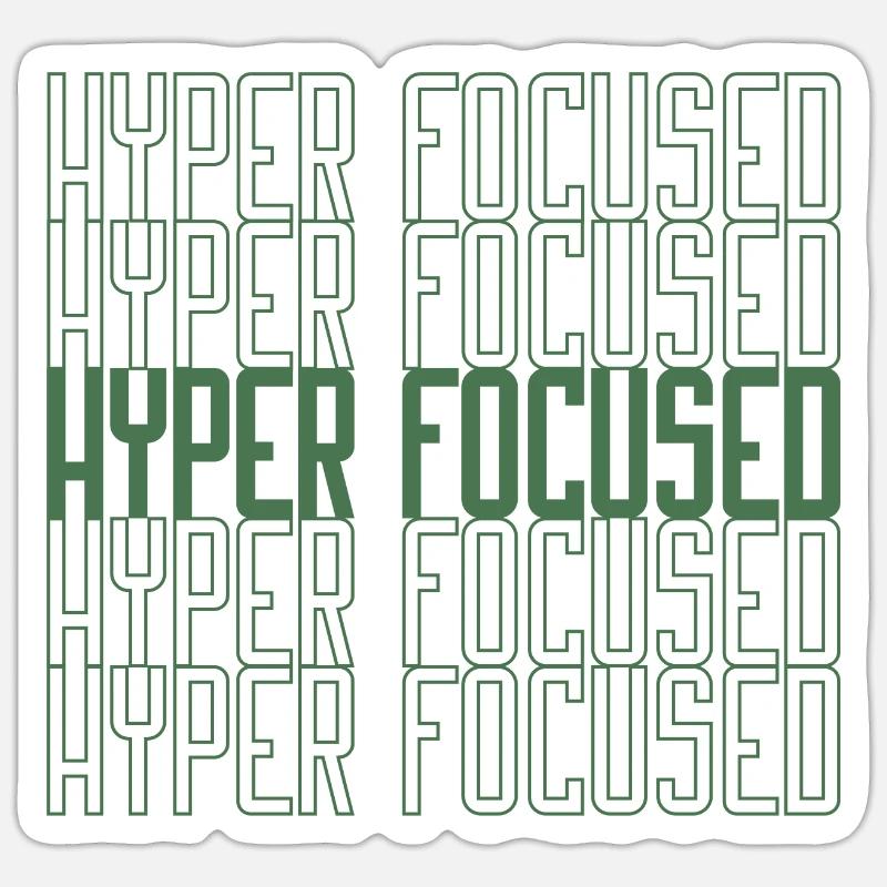 Hyperfocused in green - Sticker Größe S (10 x 10 cm) - Mattweiß